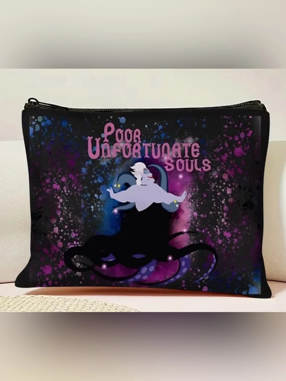 NWT-Ursula Poor Unfortunate Souls Double-Sided Artwork Cosmetic Make-Up Bag